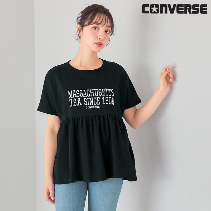 ＜CONVERSE＞切替えギャザーTシャツ