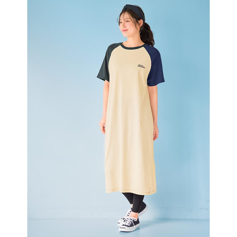 ＜GENUINE Dickies＞天竺ラグラン袖マキシワンピース