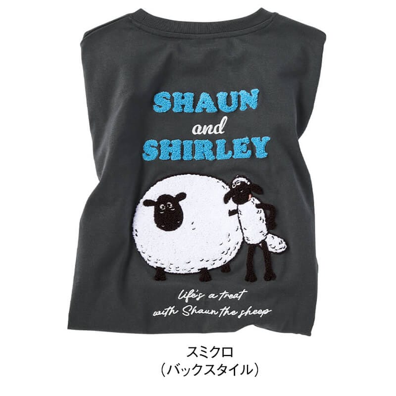 ＜ひつじのショーン＞天竺半袖さがら刺繍Tシャツ