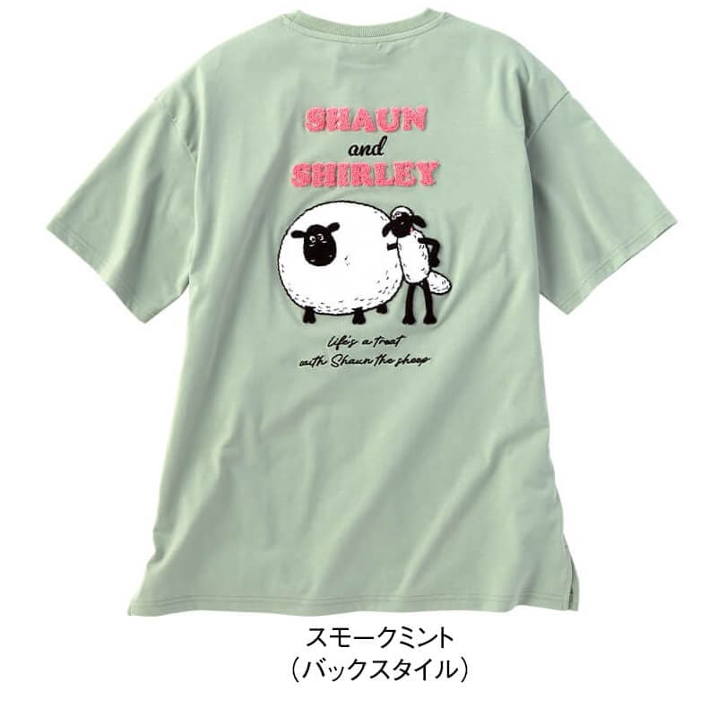＜ひつじのショーン＞天竺半袖さがら刺繍Tシャツ