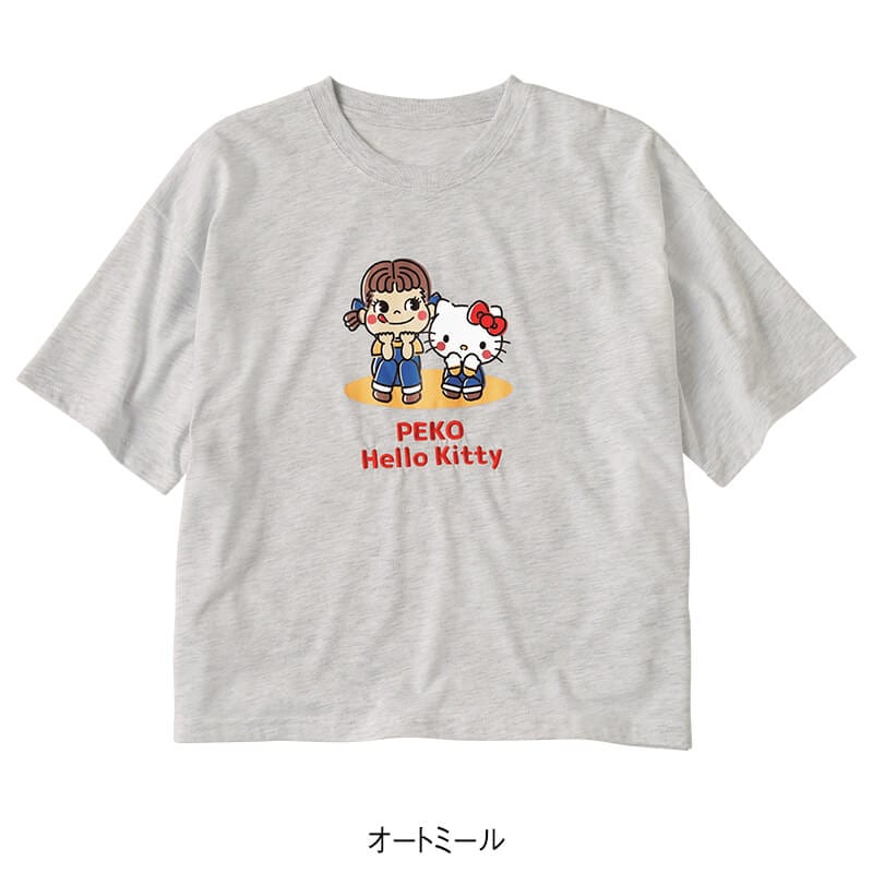 ＜Peko×サンリオキャラクターズ＞天竺半袖ワイドTシャツ