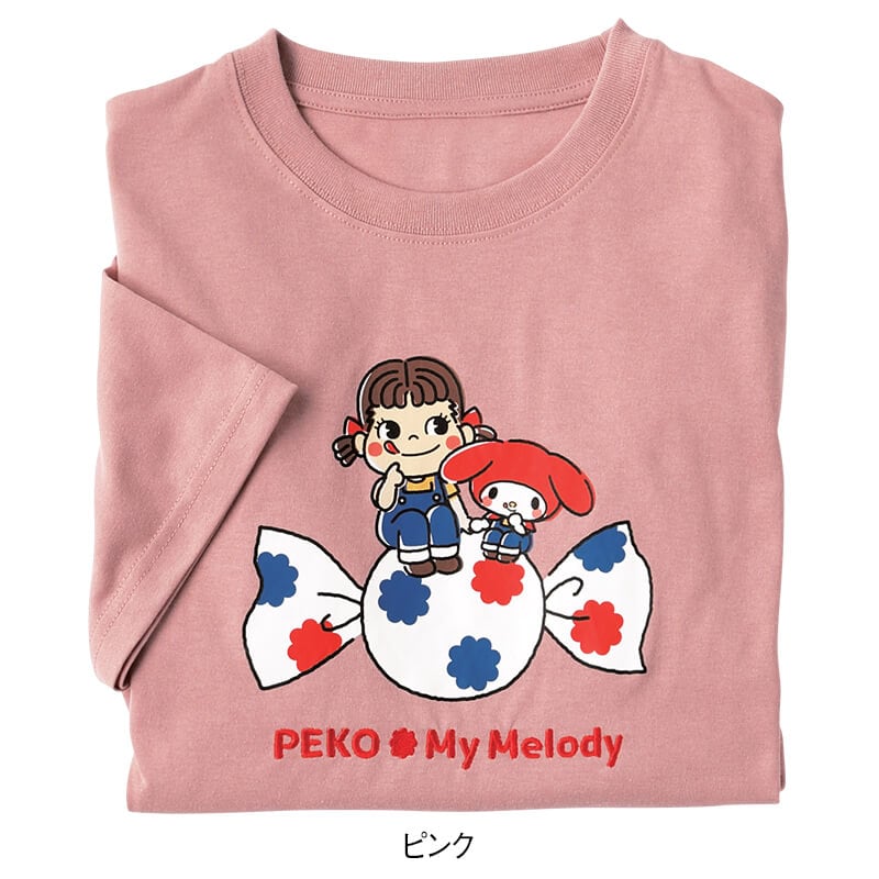 ＜Peko×サンリオキャラクターズ＞天竺半袖ワイドTシャツ