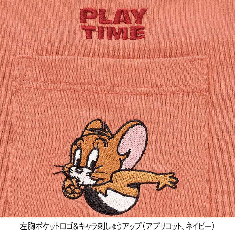 ＜TOM and JERRY＞天竺半袖ポケ付きワイドTシャツ