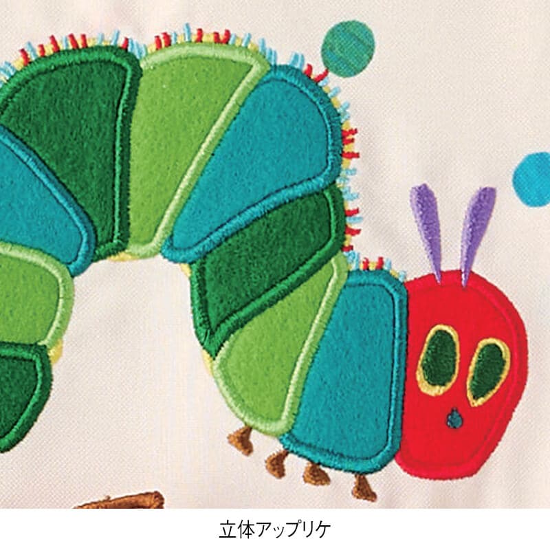 ＜はらぺこあおむし＞りんごポケットドット柄エプロン