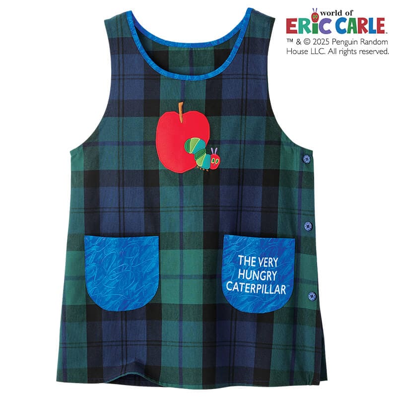 ＜はらぺこあおむし＞ブラックウォッチ柄エプロン