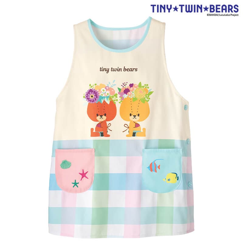 ＜TINY TWIN BEARS＞お花のかんむりエプロン