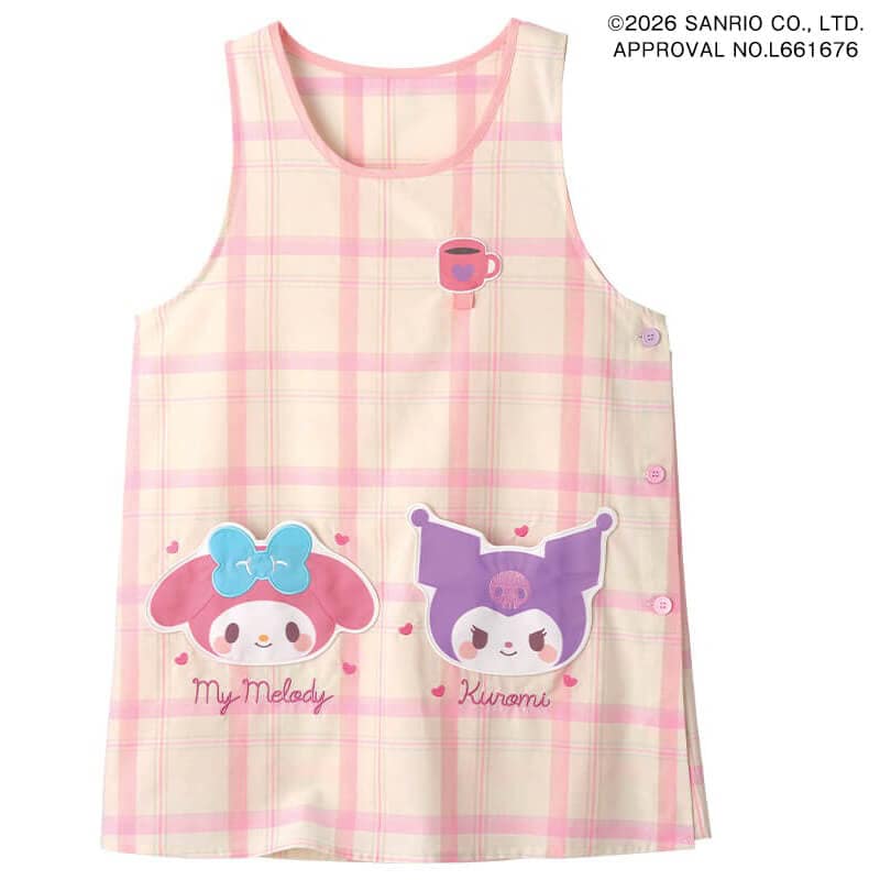 ＜サンリオキャラクターズ＞マイメロディ・クロミ チェック柄エプロン