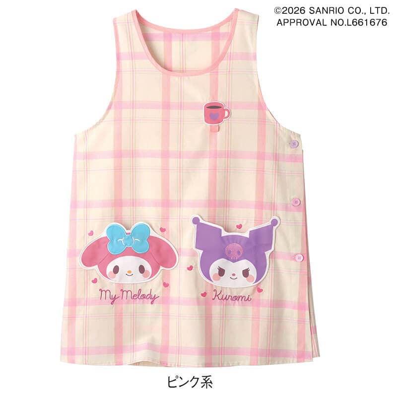 ＜サンリオキャラクターズ＞マイメロディ・クロミ チェック柄エプロン