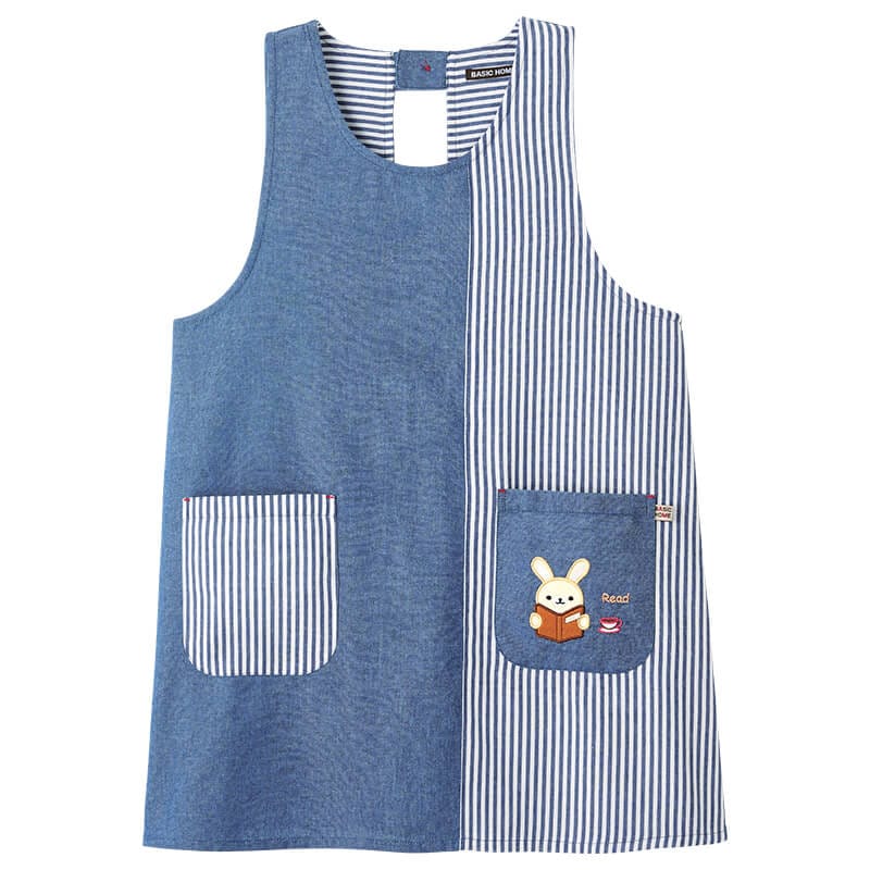 ヒッコリー縦切替えアニマルエプロン