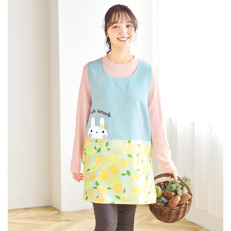 ウエスト切替えアニマルエプロン