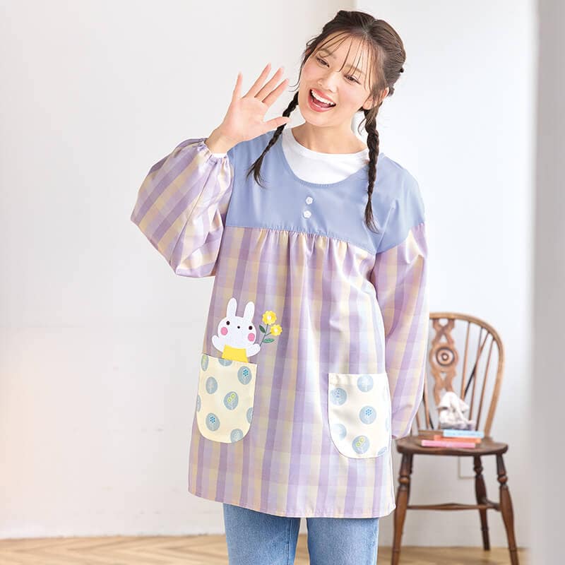 うさぎチェックフラワードットカッポー