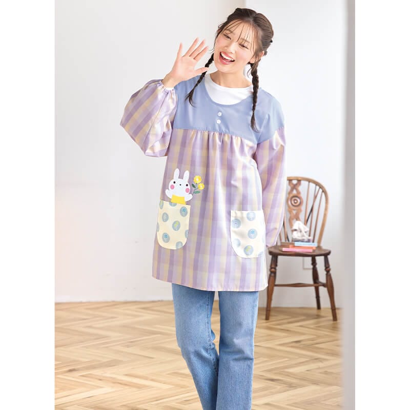 うさぎチェックフラワードットカッポー