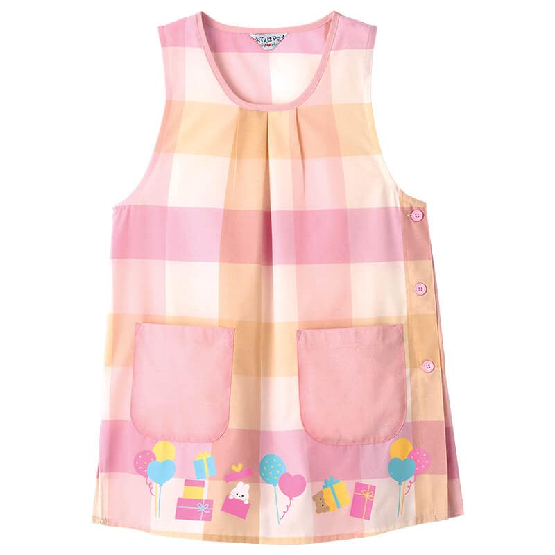 アニマルプリントチェック柄エプロン