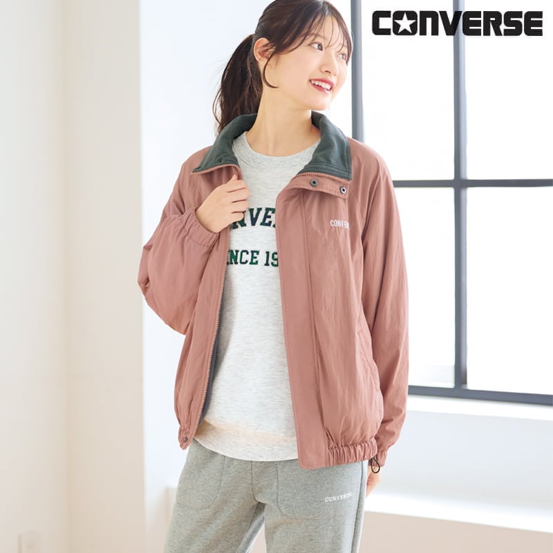 <CONVERSE>ナイロン裏フリーススタンドブルゾン