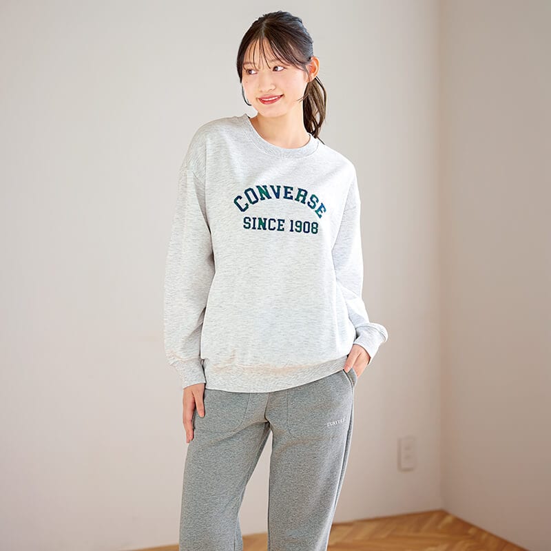 <CONVERSE>立体ロゴ裏起毛スウェット