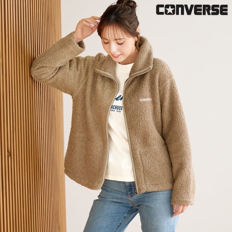 <CONVERSE>ソフトシープボアフルジップブルゾン