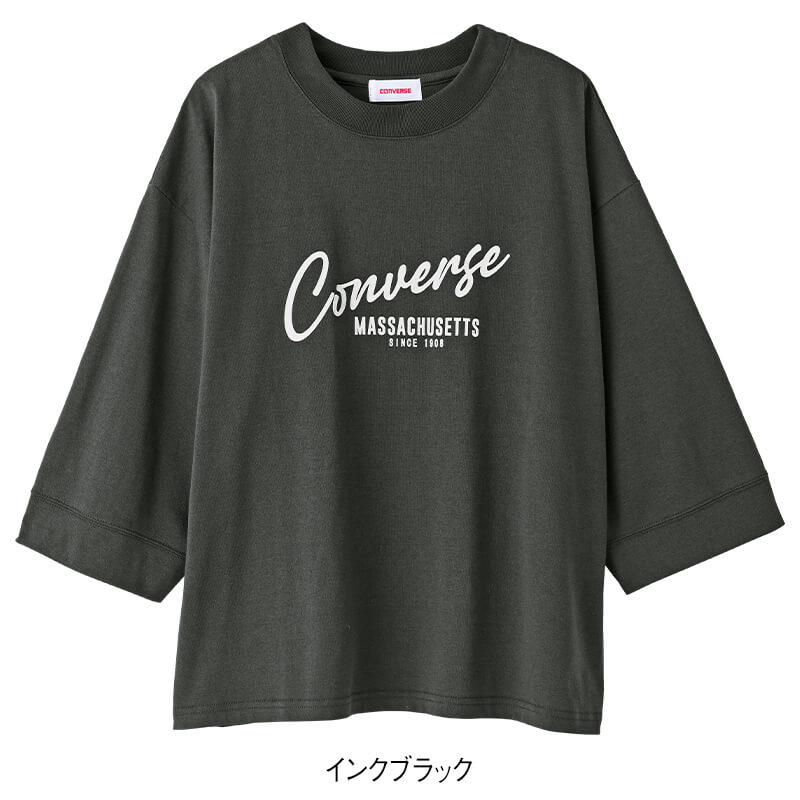 <CONVERSE>天竺8分袖ワイドTシャツ