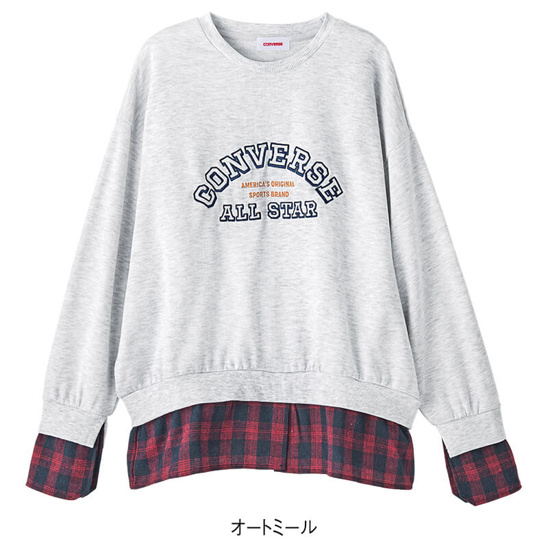 ＜CONVERSE＞シャツレイヤード裏毛プルオーバー