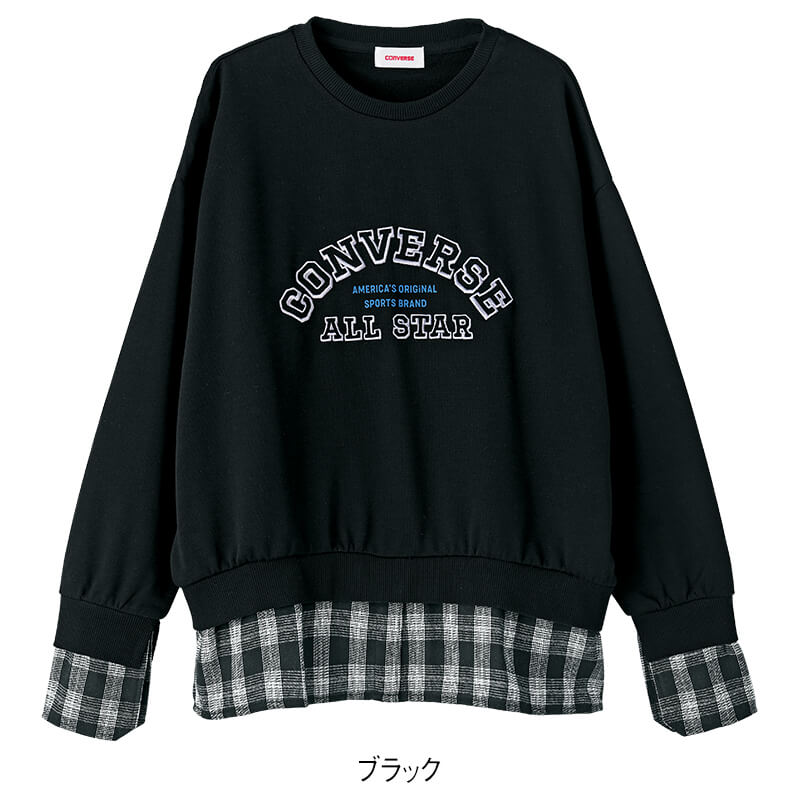 ＜CONVERSE＞シャツレイヤード裏毛プルオーバー