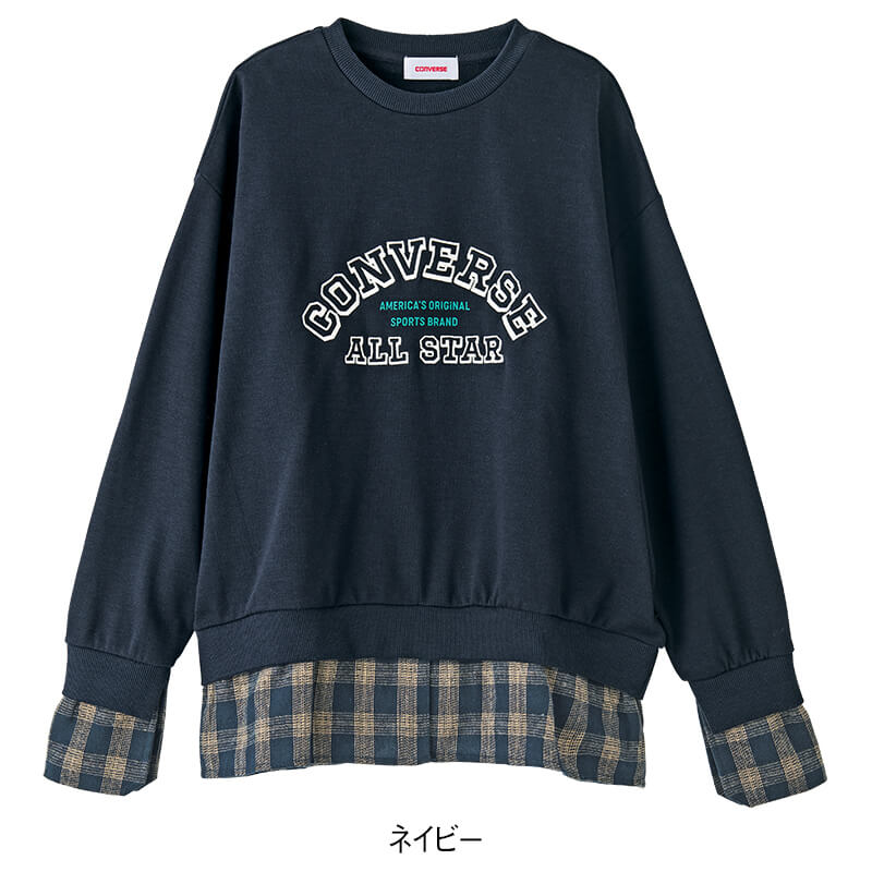 ＜CONVERSE＞シャツレイヤード裏毛プルオーバー