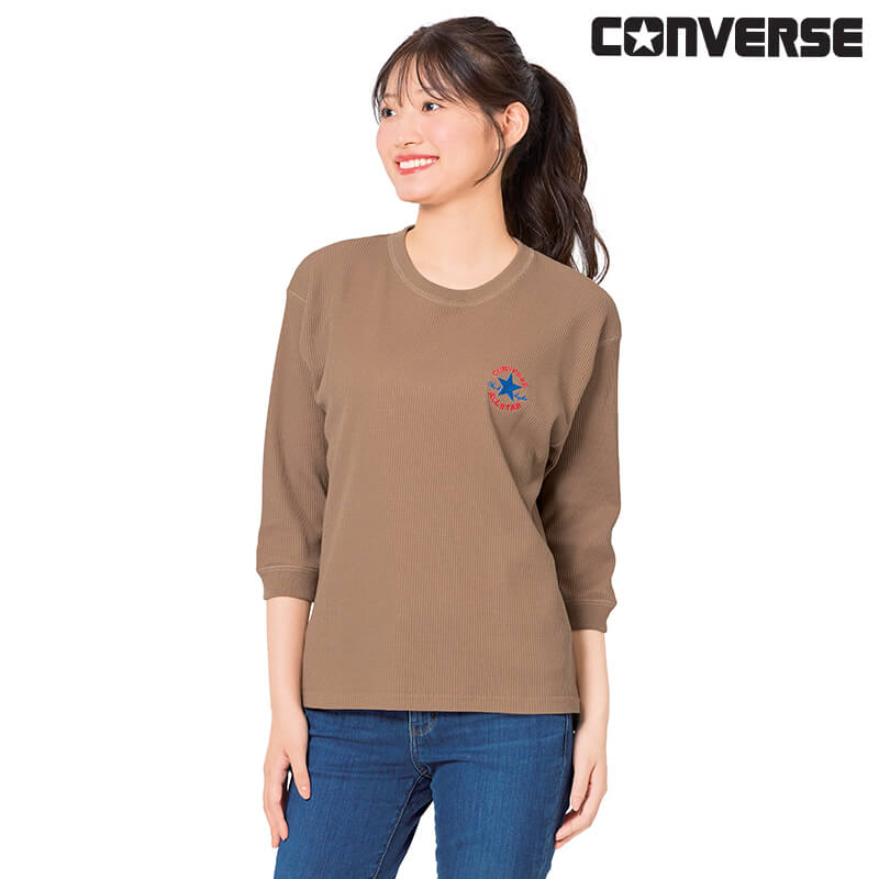 <CONVERSE>クロップドスリーブワッフルTシャツ