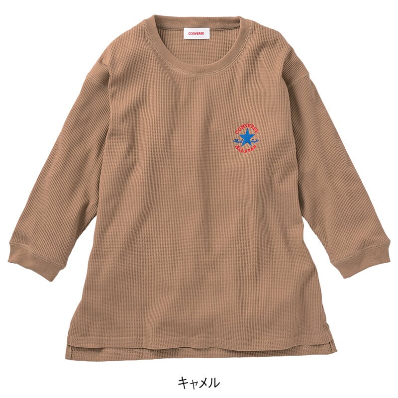 <CONVERSE>クロップドスリーブワッフルTシャツ