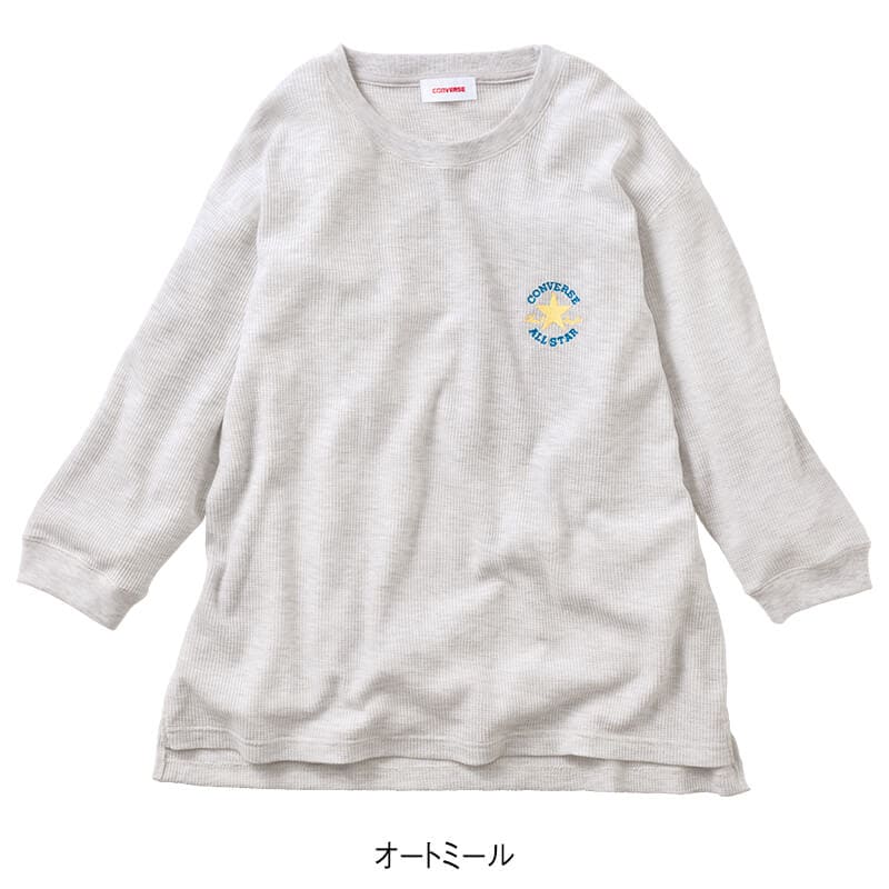 <CONVERSE>クロップドスリーブワッフルTシャツ