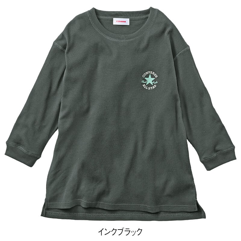 <CONVERSE>クロップドスリーブワッフルTシャツ
