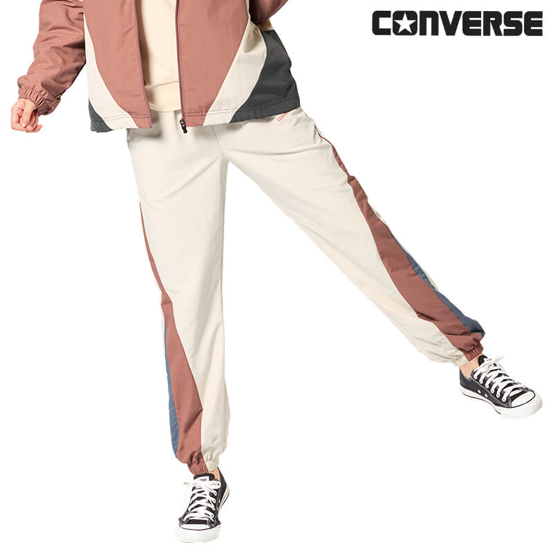 ＜CONVERSE＞撥水ナイロンタスラン裏メッシュ配色ジョガーパンツ