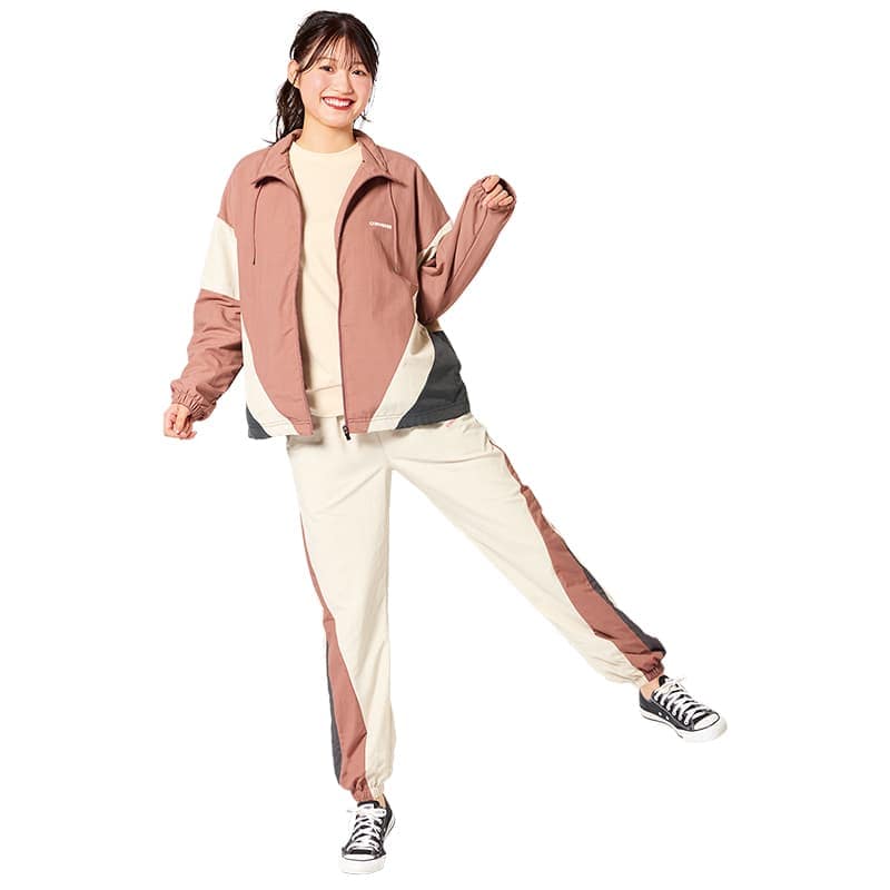 ＜CONVERSE＞撥水ナイロンタスラン裏メッシュ配色ジョガーパンツ