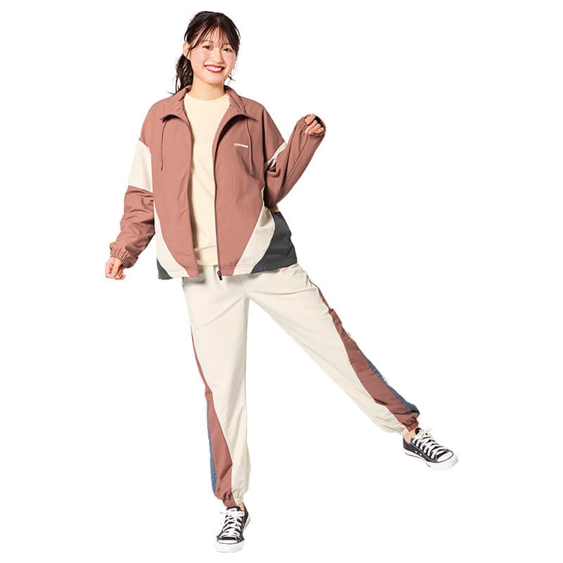 <CONVERSE>吸汗速乾 カットツイル袖パイピングトレーナー