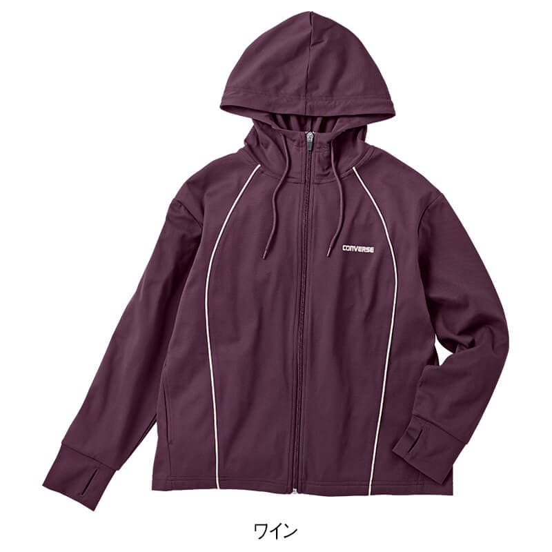 ＜CONVERSE＞吸汗速乾 カットツイルパイピングZIPパーカー