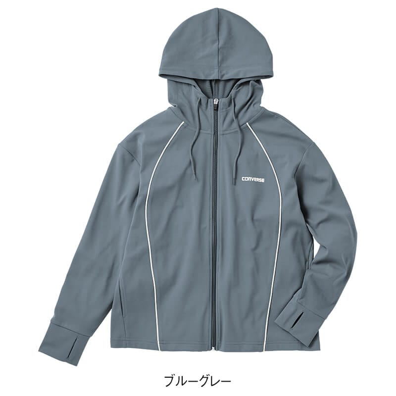 ＜CONVERSE＞吸汗速乾 カットツイルパイピングZIPパーカー