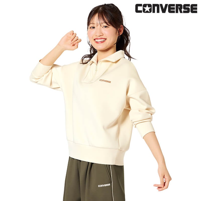 <CONVERSE>マルチストレッチハーフZIPトレーナー