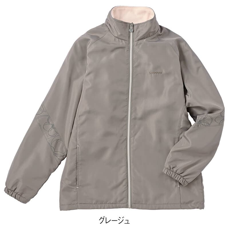 <DISCUS>エステル裏フリース反射プリント使いスタンドジャケット