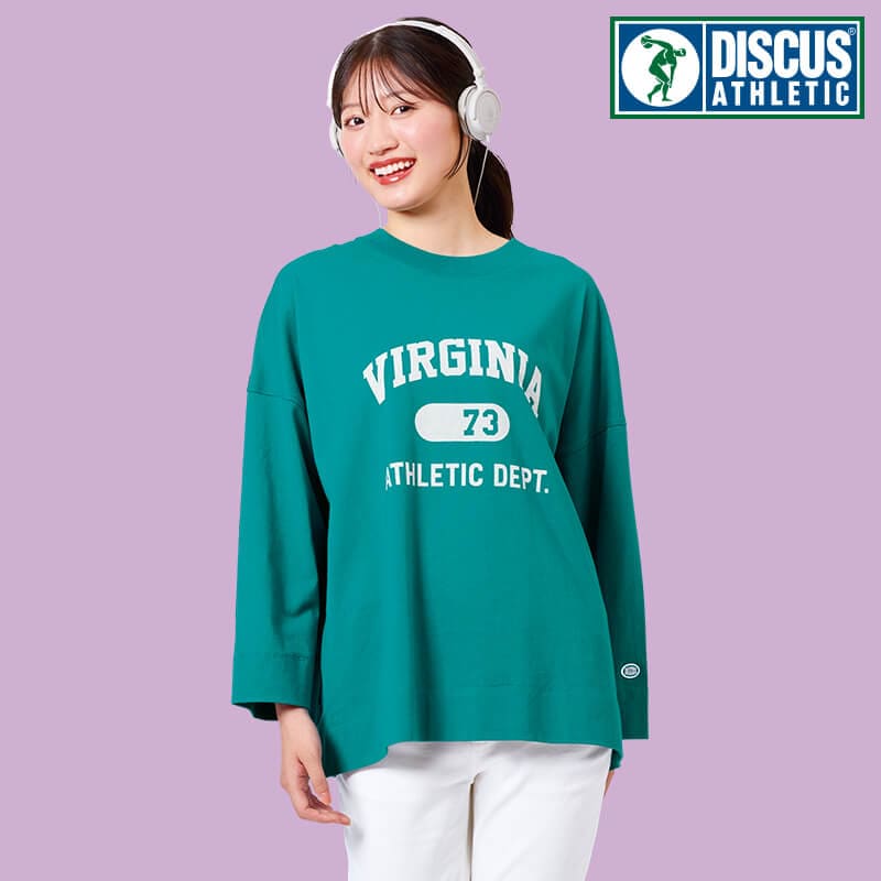 <DISCUS>ドロップワイドTシャツ