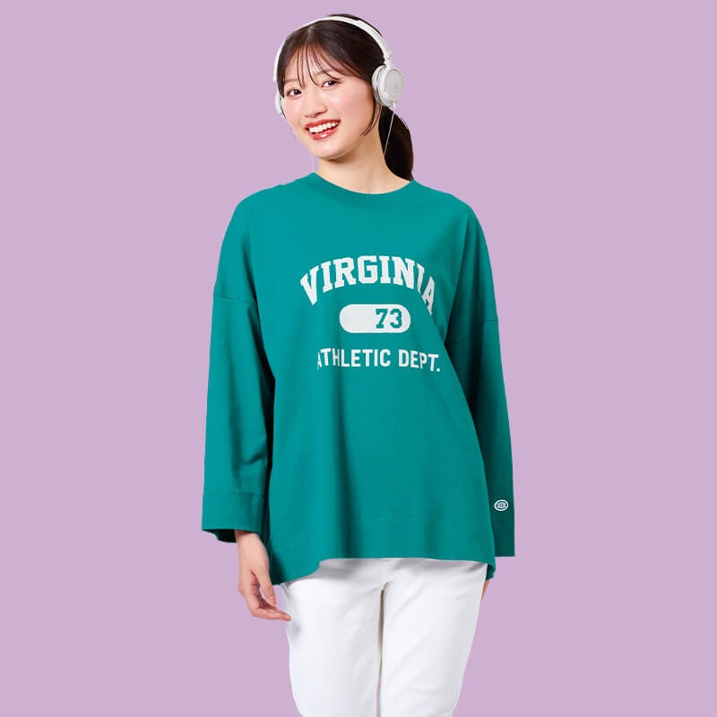<DISCUS>ドロップワイドTシャツ