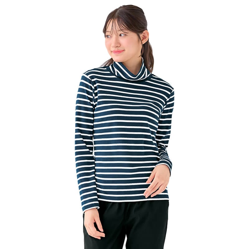両面起毛スムース タートルネックTシャツ