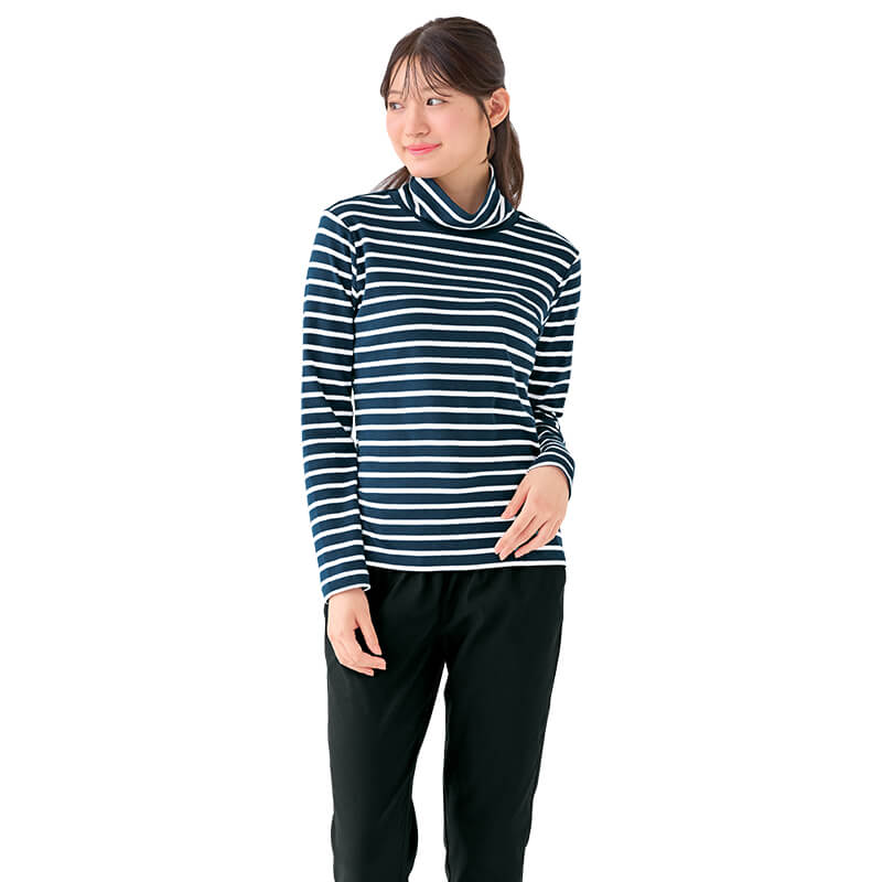 両面起毛スムース タートルネックTシャツ