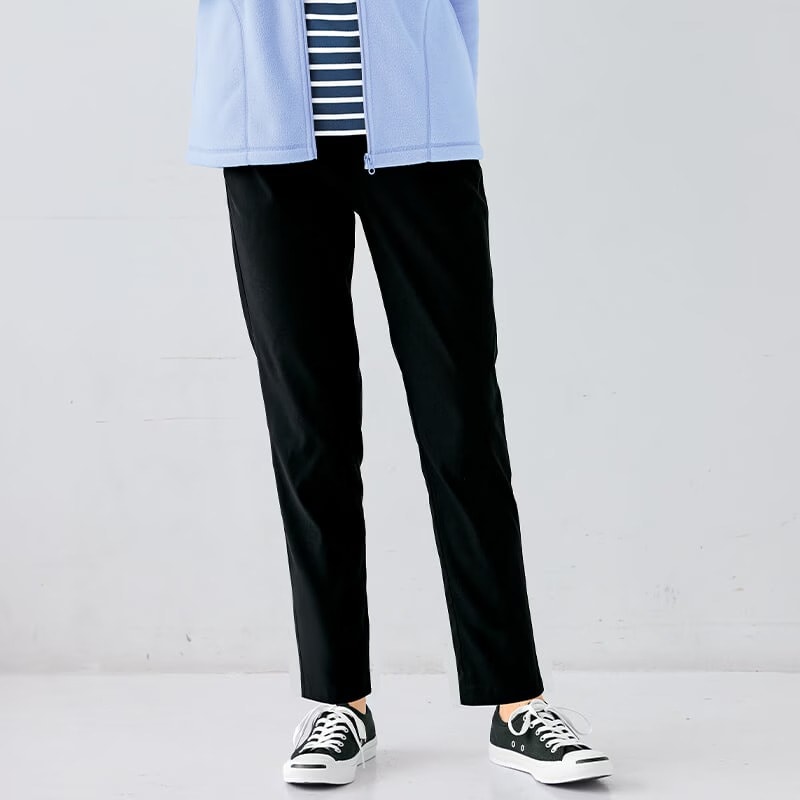 綿タッチ裏起毛 横ストレッチテーパードパンツ