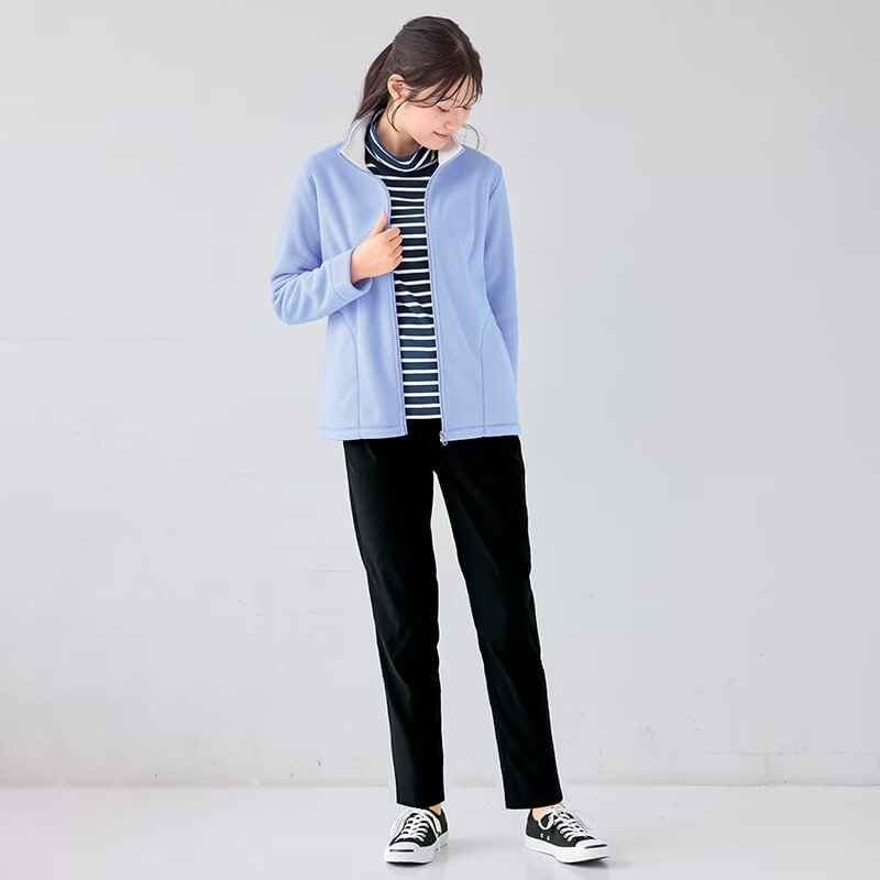 綿タッチ裏起毛 横ストレッチテーパードパンツ