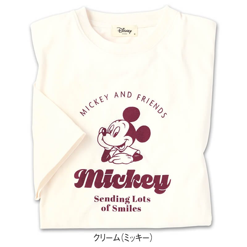 ＜ディズニー＞天竺5分袖WIDETシャツ