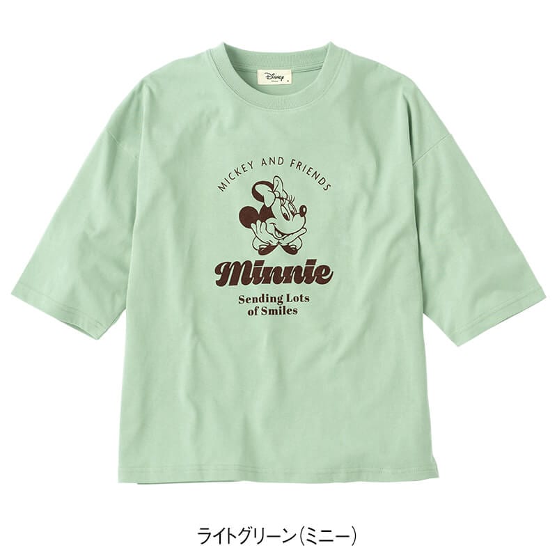 ＜ディズニー＞天竺5分袖WIDETシャツ