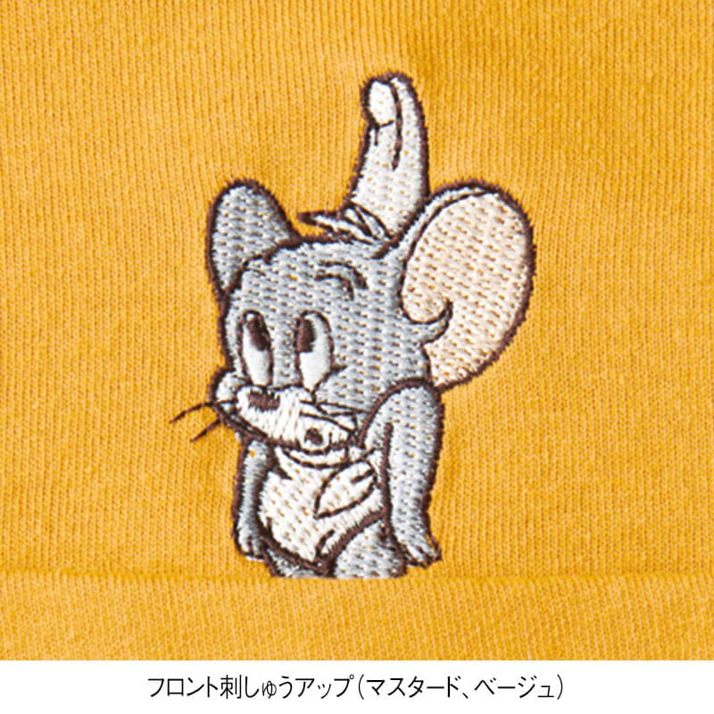 ＜TOM and JERRY＞ポケット付き天竺長袖Tシャツ