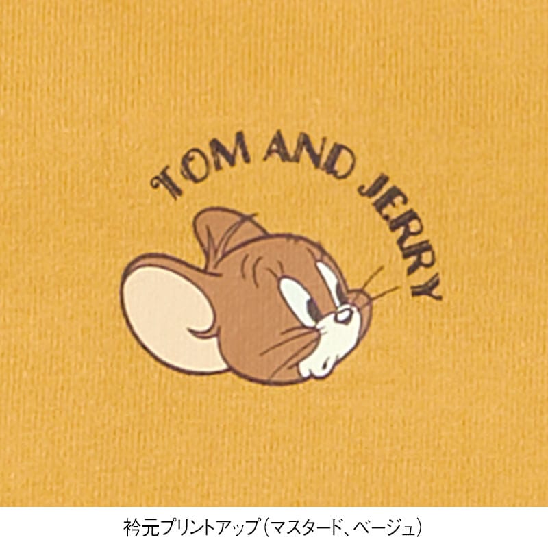 ＜TOM and JERRY＞ポケット付き天竺長袖Tシャツ