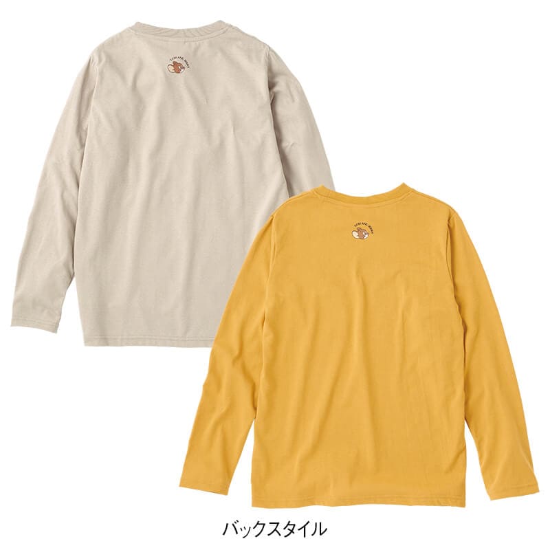 ＜TOM and JERRY＞ポケット付き天竺長袖Tシャツ