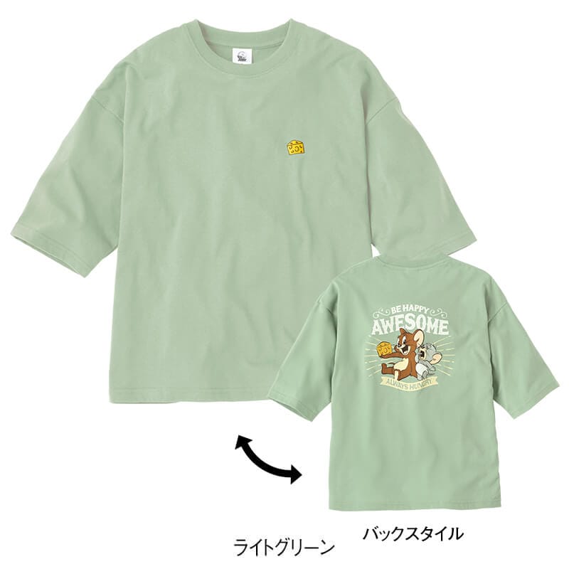 <TOM and JERRY>天竺5分袖WIDETシャツ
