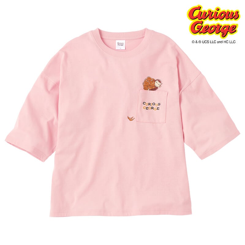 ＜おさるのジョージ＞天竺5分袖WIDETシャツ