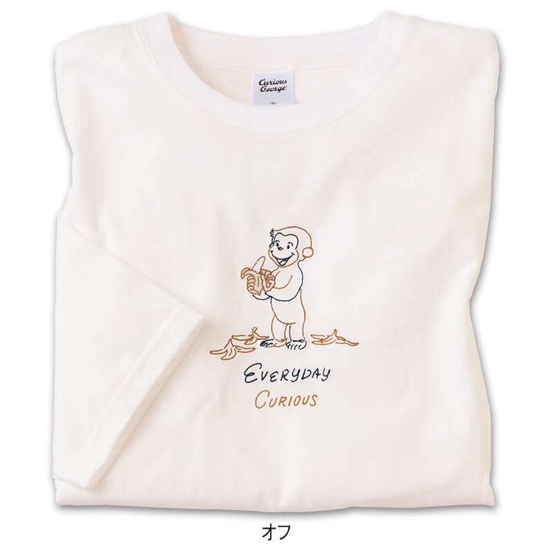 ＜おさるのジョージ＞天竺5分袖WIDETシャツ