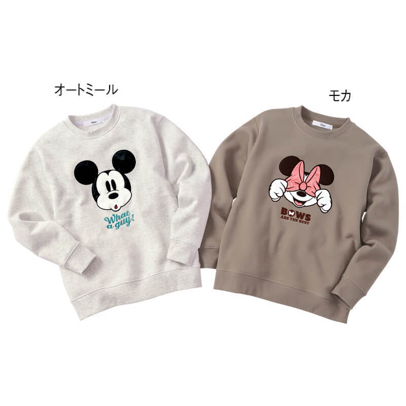＜ディズニー＞サテンアップリケ裏起毛BOXトレーナー
